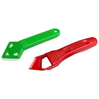 Kit compuesto por espátula alisadora y quita silicona. Fabricada en plástico ABS.