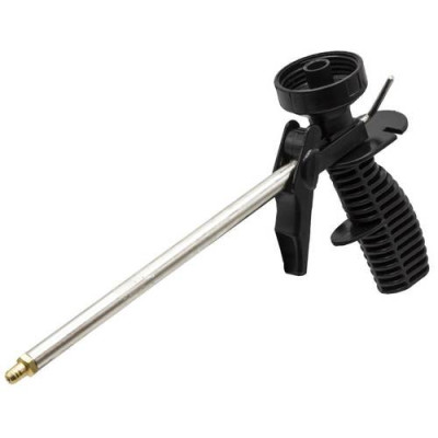Pistola aplicadora de espuma de poliuretano. Imprescindible limpiar después de cada uso. Mango ergonómico.