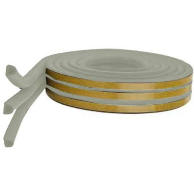 BURLETE CAUCHO D 9X6MM BLANCO ROLLO 150M