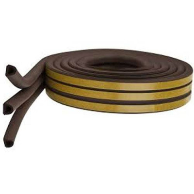 BURLETE CAUCHO D 9X6MM MARRON ROLLO 150M