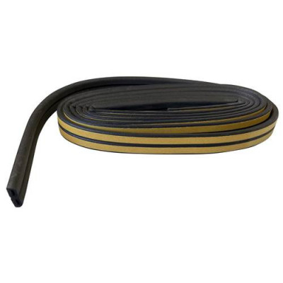 BURLETE CAUCHO D 9X6MM NEGRO ROLLO 150M