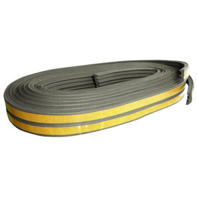 BURLETE CAUCHO E 9X4MM GRIS ROLLO 150M