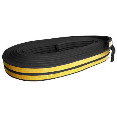 BURLETE CAUCHO E 9X4MM NEGRO ROLLO 150M