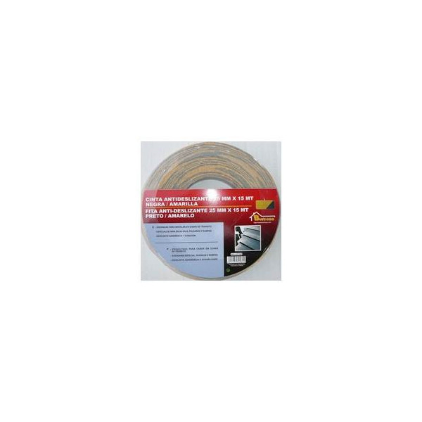 CINTA ANTIDESLIZANTE NEGRA/AMARILLA 25MMX15M