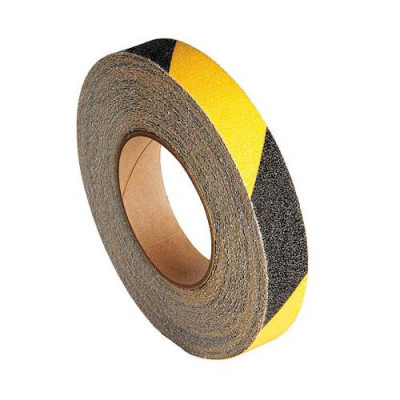 Cinta adhesiva con recubrimiento antideslizante. Para fijar en escaleras, rampas, suelos lisos, etc…