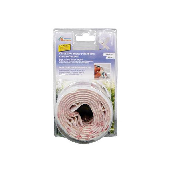 CINTA MACHO & HEMBRA ADHESIVO 20MM BLANCO X 1